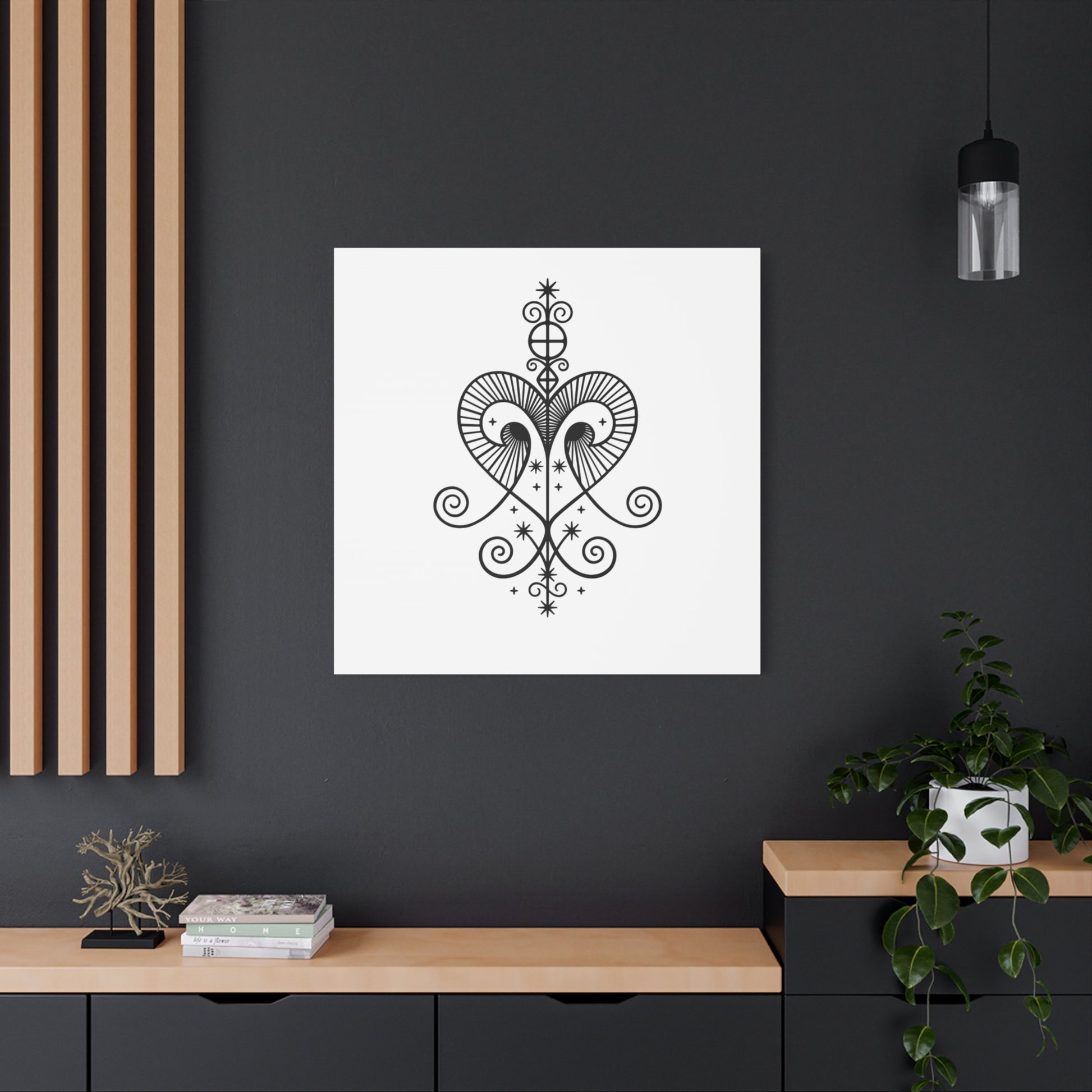Freda Stretched Canvas, Black and White Wall Art