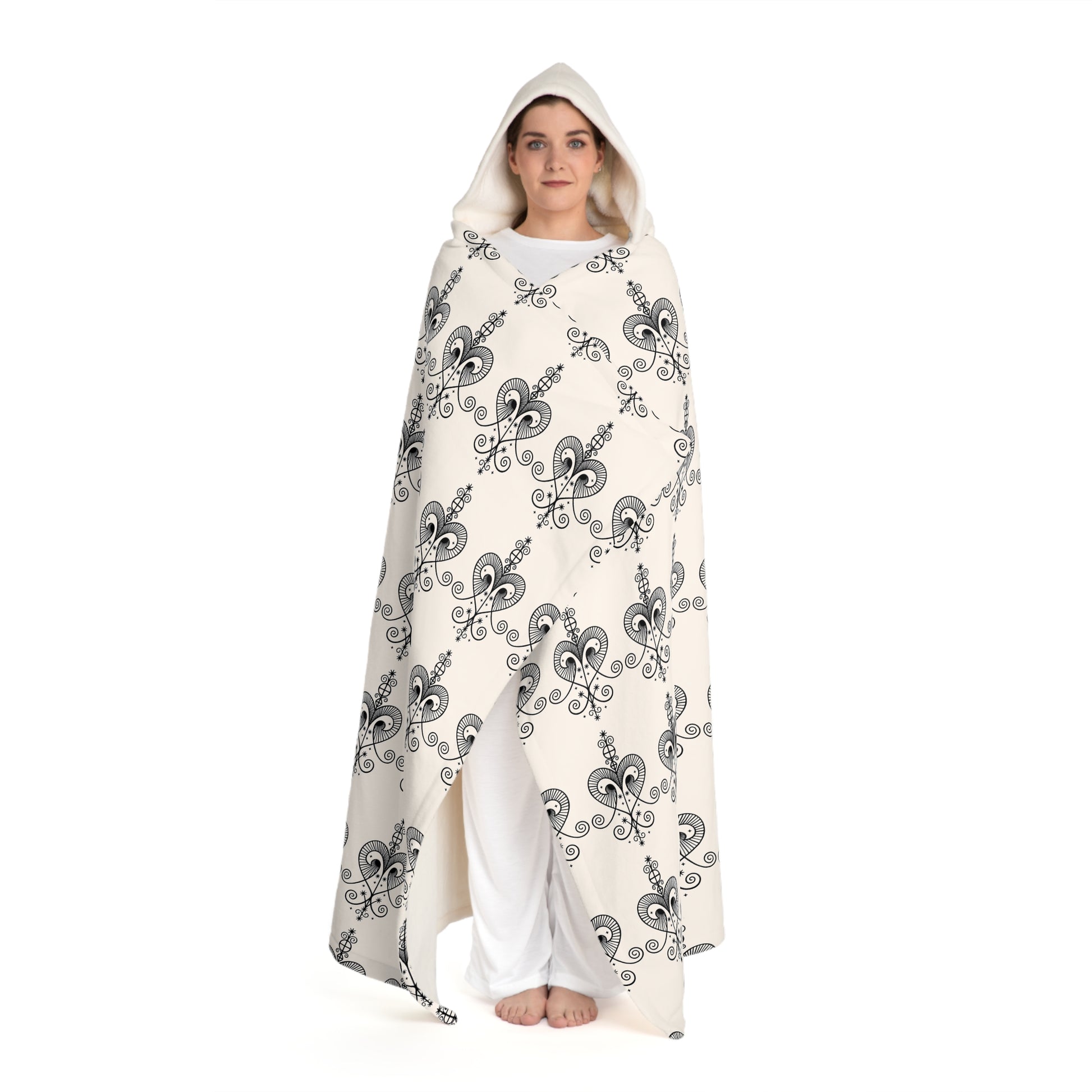 Freda Hooded Sherpa Fleece Blanket