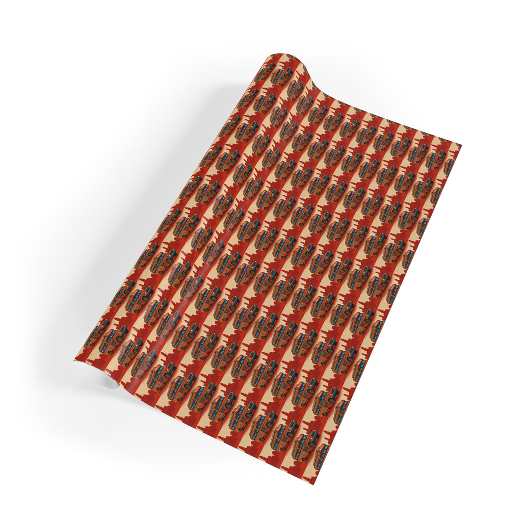 Ti Bwa Fouye Gift Wrapping Paper, Unique Holiday Wrap, Eco-Friendly Gift Wrap, Birthday, Christmas, Art-Inspired Packaging