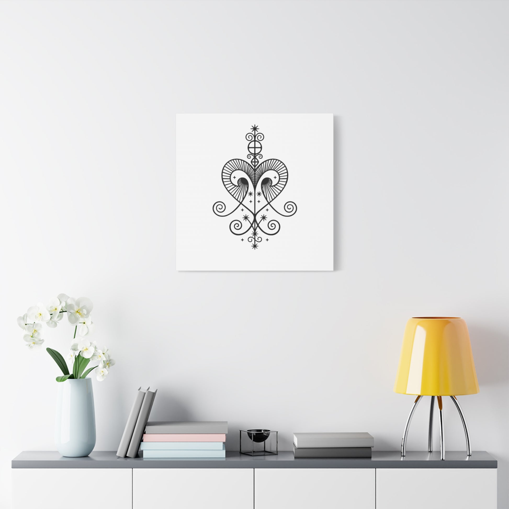 Freda Stretched Canvas, Black and White Wall Art